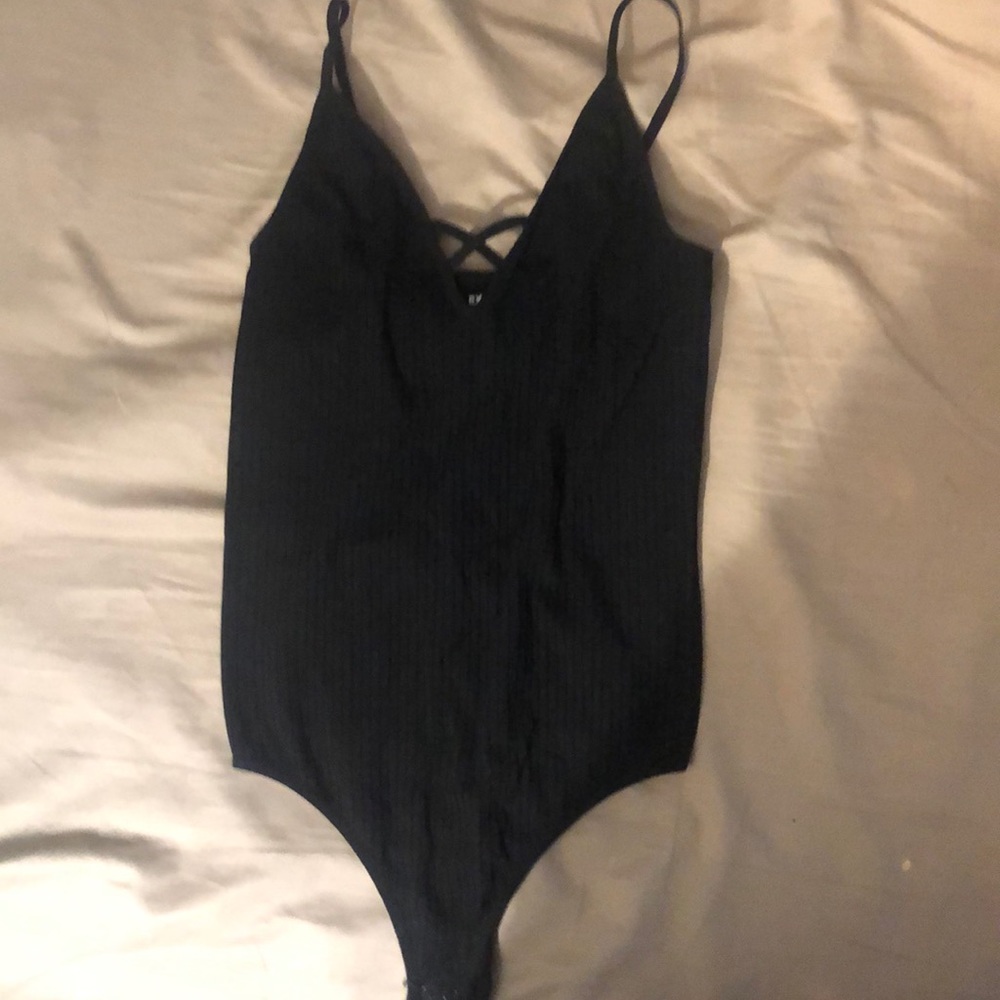 Express black ribbed bodysuit